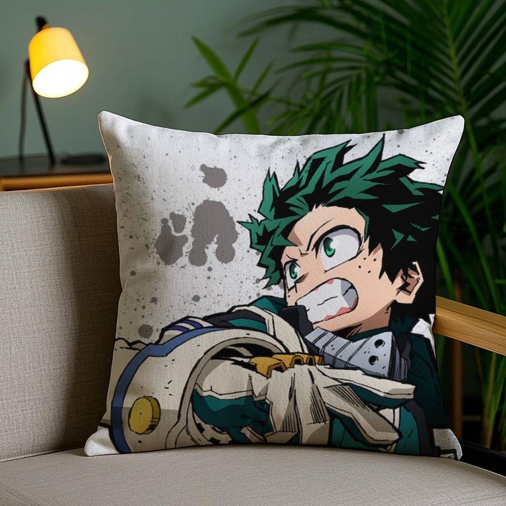 M-My Hero AcademiaS Federa per Cuscino Casa Stanza Condivisa Schienale Sedia Peluche Corto Stampa Double-sided Cuscino per Riposo in Ufficio