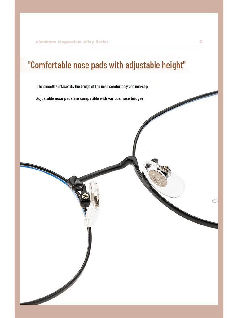 Retro Round Ultra-Light Full-Rim Titanium Eyeglass Frame for Women (Myopia) 32281