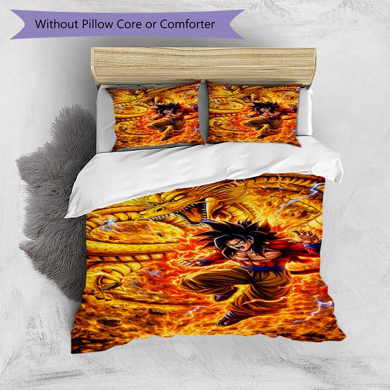 Set copripiumino 3 pezzi (1*Copripiumino + 2*Federe, Senza Nucleo), Set Biancheria da Letto con Stampa DRAGON BALL, Decorazione Camera da Letto, Stagione Unica, Regalo di Compleanno