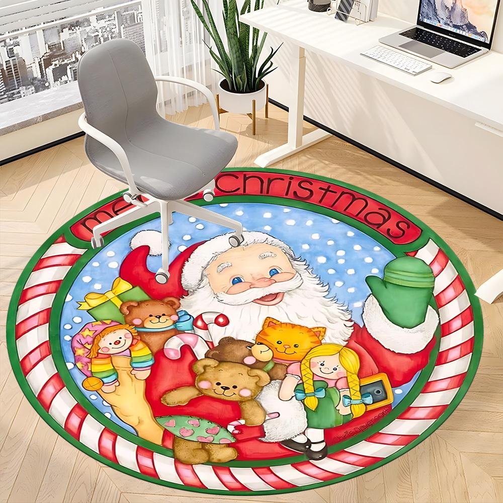 1pc Christmas, Santa Claus Chair Carpet for Office, Soft Flannel Throw Mat, Perfect for Office,Holiday Party Decoration Choice yy251113214