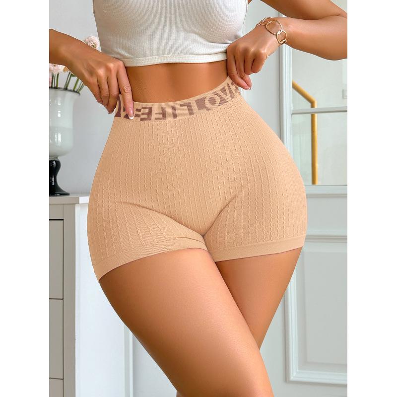 Pantaloncini Sportivi in Maglia con Lettere d'Amore a Vita Alta da Donna Europei e Americani
