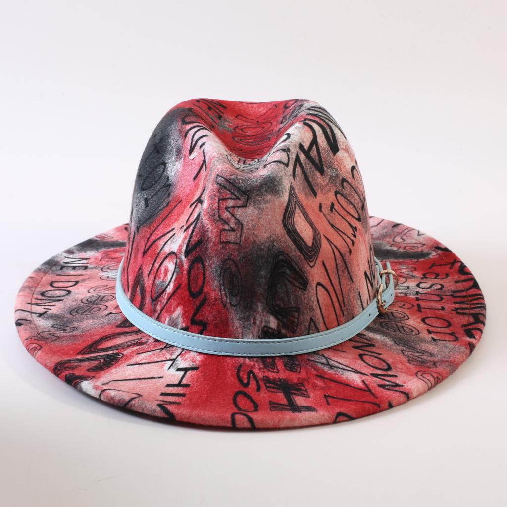 New European and American style letter printing fashion top hat men's and women's fashion jazz hat sunscreen sun hat