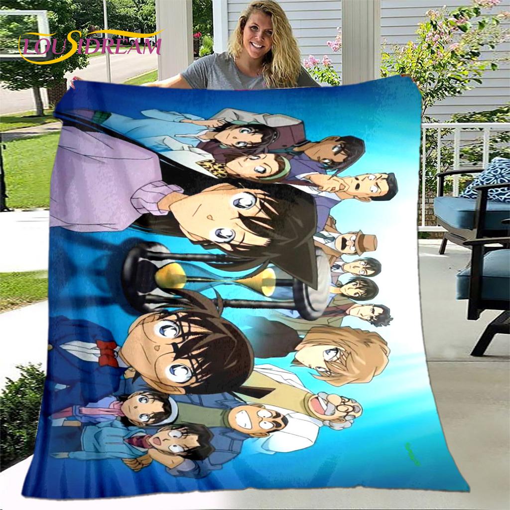 Anime Detective Conan Cartoon Soft Plush Blanket,Flannel Blanket Throw Blanket for Living Room Bedroom Bed Sofa Picnic Cover 3D