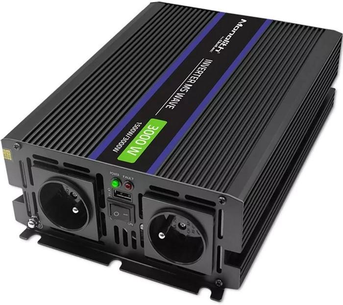 Qoltec Monolith 3000 MS Wave 1500 W/3000 W 12 V to 230 V Car Inverter (5901878519272)