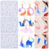 3x Cats Earrings Silicones Mould Epoxy Resin Molds Jewelry Making Molds Craft Supplies Handmade Pendant Moulds with Hole