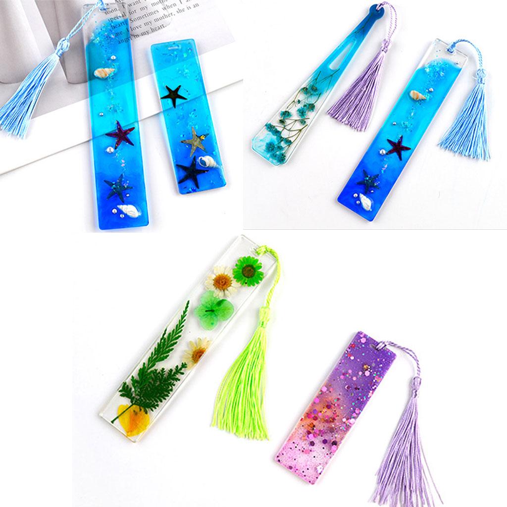 DIY Bookmark Mould Pipa Feather Rectangle Epoxy Resin Casting Mold for Craft Resin Casting Resin Mould Student Gift Tool