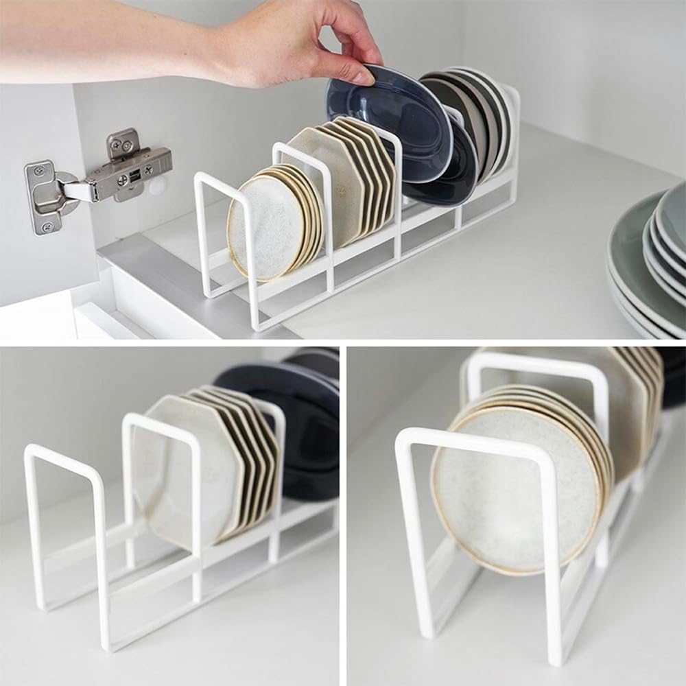 Yamazaki Small Plate Storage Rack of Upright Storage for Drawers and Tower 1395 x 2 [Set 2] Cupboards, Series, White,