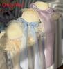 Pastel Pink Floral Straw Sun Hat For Children Sun Protection And Outdoor Play