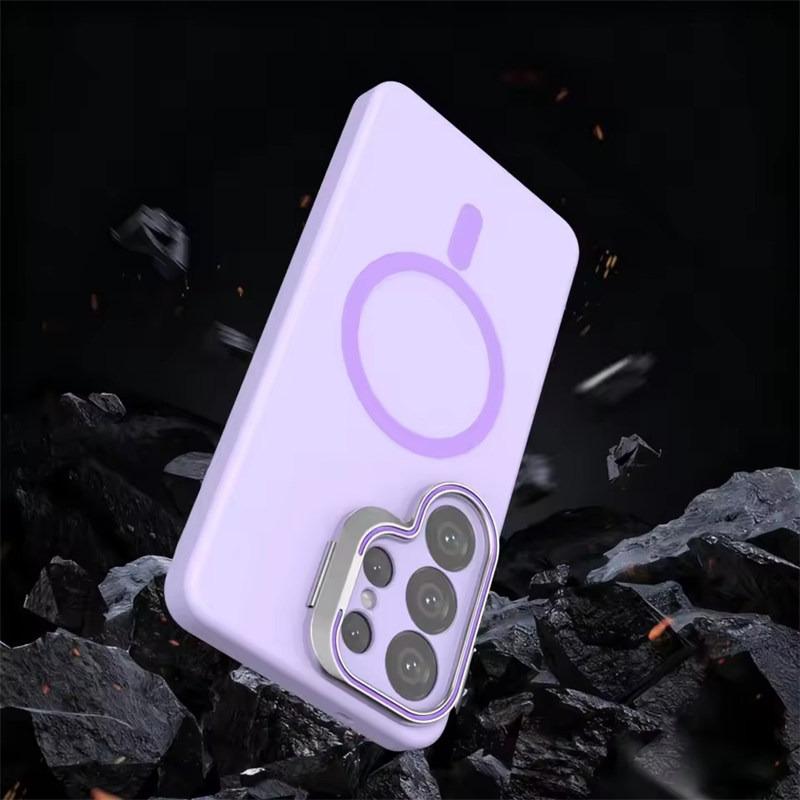 For Magsafe Liquid Silicone Case For Samsung Galaxy S26 S25 S24 S23 Ultra Edge Funda S25 Ultra Metal Lens Protect Magnetic Cover