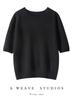 Women's Seamless Short-Sleeve Slim-Fit Round-Neck Knit Pullover