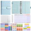 Woven Cover Journal A6 Pastel Binder Zipper Pouch Cash Budget Planner Notebook 6-Ring Refillable