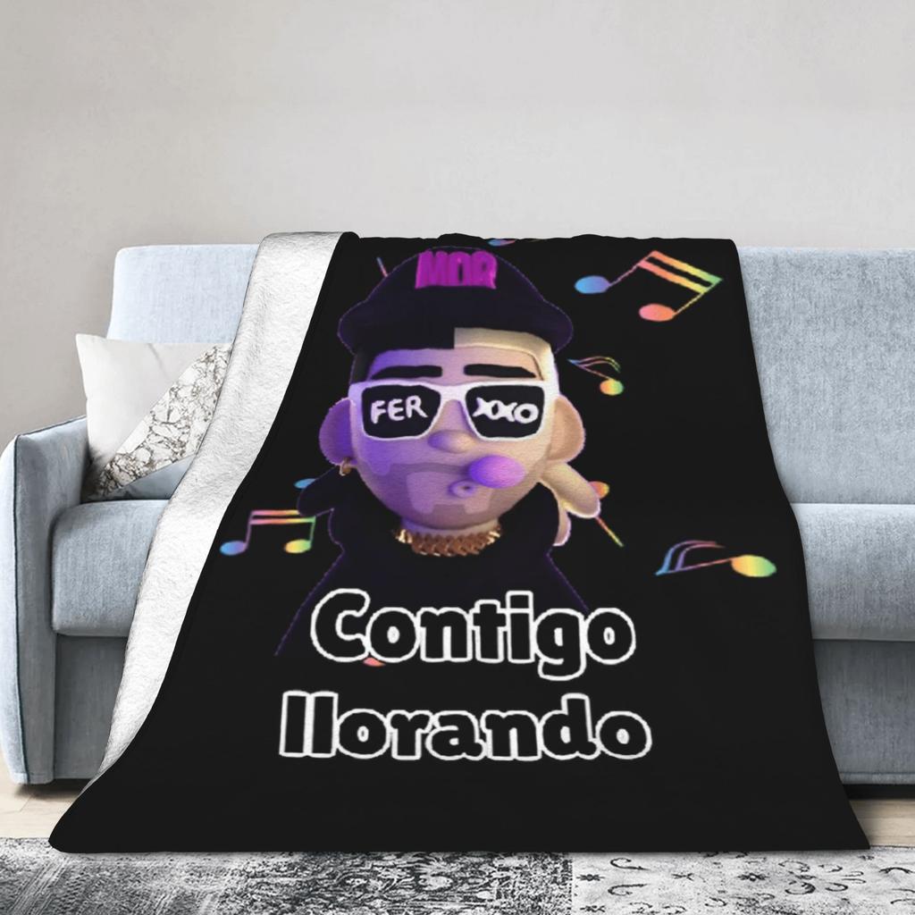 Rapper Feids Ferxxos Tour Blankets Flannel Spring Autumn Breathable Warm Throw Blankets for Bedding Office Rug Piece