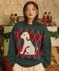 WAIKEI Puppy Argyle Knit Green