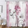 Rural Floral Bathroom Shower Curtain Waterproof Polyester Fabric For Bathroom Decors