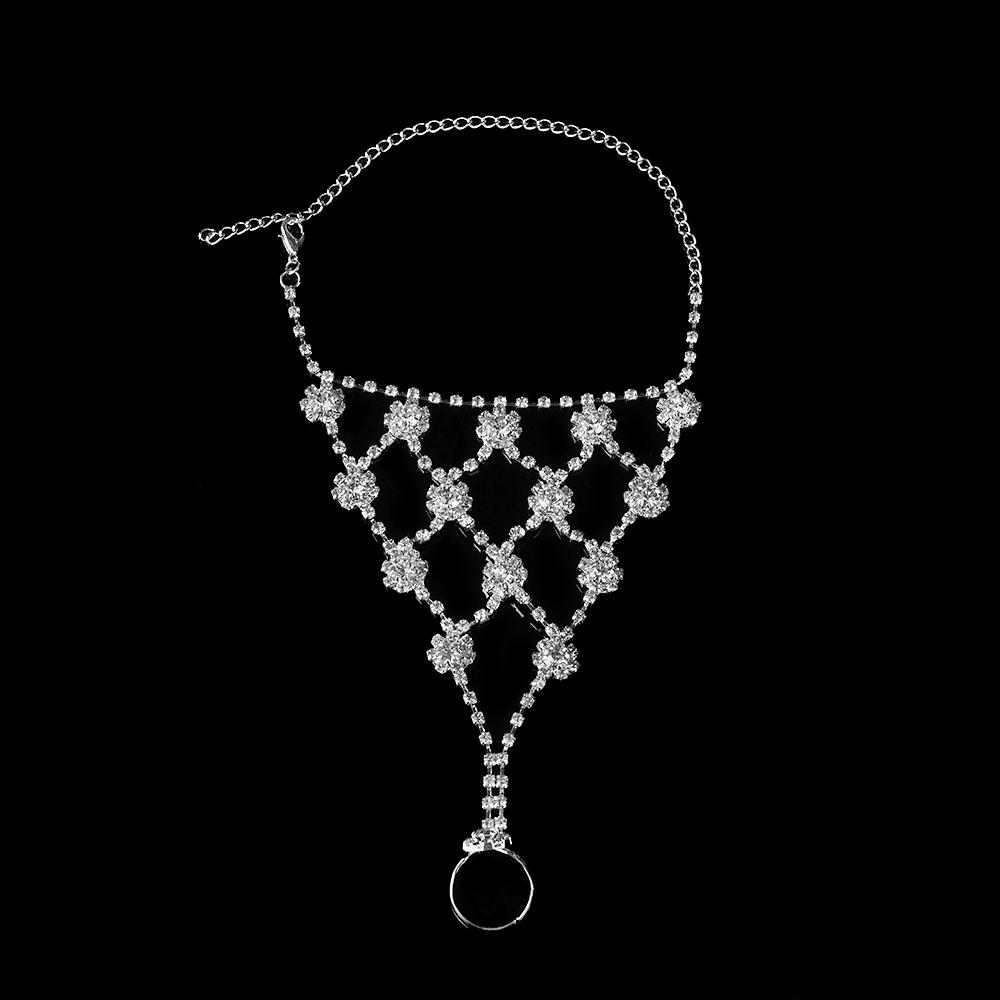 Fashion Crystal Sandals Ankle Bracelet Foot Chain Jewelry Toe Ring