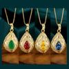 Colar de Joia Joia Retro Cobre Banhado a Ouro Cor de Corindo Vermelho Tesouro Produtos de Alta Qualidade para Mulheres