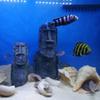 Resin Artificial Aquarium Easter Island Statue Decoration Underwater Landscaping Craft Ornaments For Fish Tank Decoration