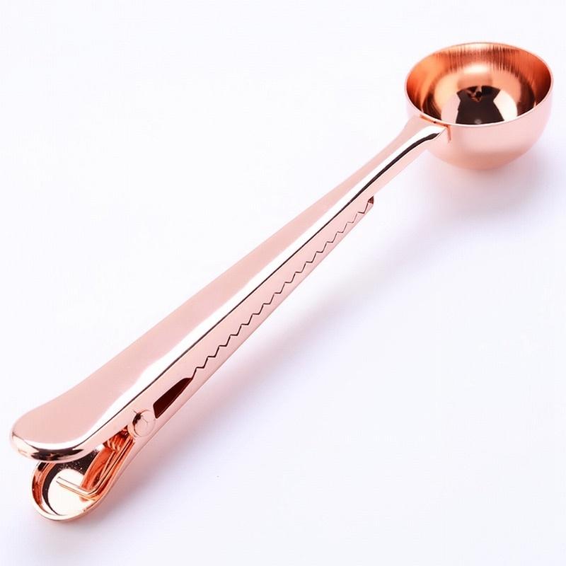 Practical Coffee Utensils Long Handle Clip Coffee Spoon Suit Home Kitchen Milk Powder Liquid Seasoning Sealed Measuring Spoon