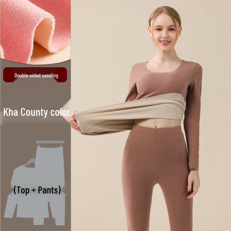 

2025 Women s and Men s Heat-Generating Brushed Underwear Set – Warm Autumn Base Layer L