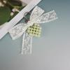 Handmade Korean Style Lace Butterfly Knot Keychain with Pearl Heart Elegant Bag Accessory Jewelry Piece from Mainland China