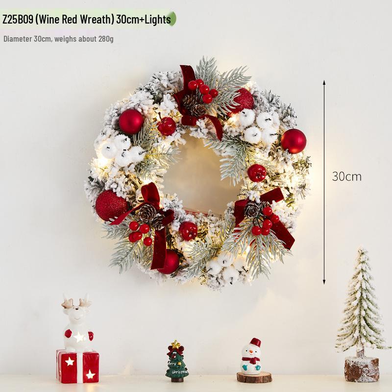 Luminous Christmas Wreath: Festive Door & Wall Decoration for Bar & Mall Scenes