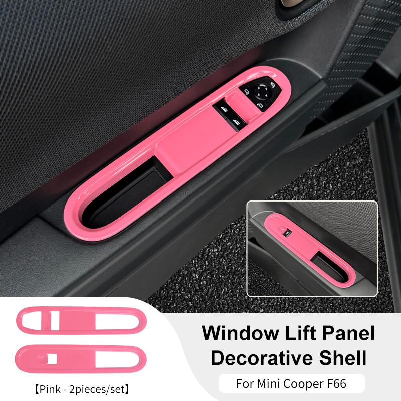 2PCS Car Window Lift Panel Decorative Shell For BWM Mini Cooper S JCW F66 F67 Cabrio 2025 Car Interior Decoration Accessories