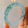 Ice-Seed Jade Bracelet Floating Flower Round Bangle Bracelet Green Jade Bangle  Girlfriends