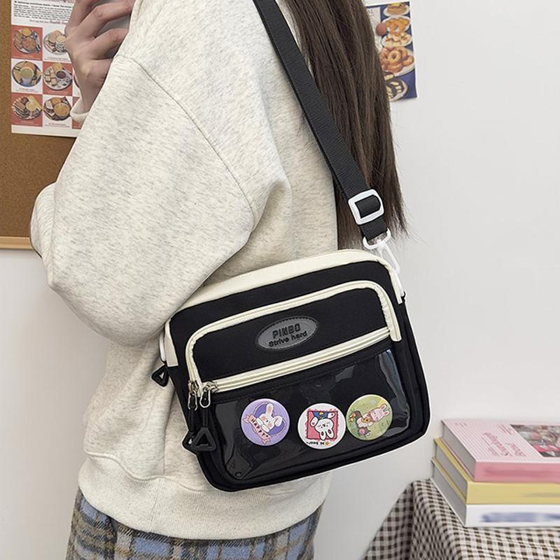 2025 neue Mode-Umhängetasche im koreanischen Stil süße Umhängetasche Anime-Themen-Umhängetasche Nylon Studententasche