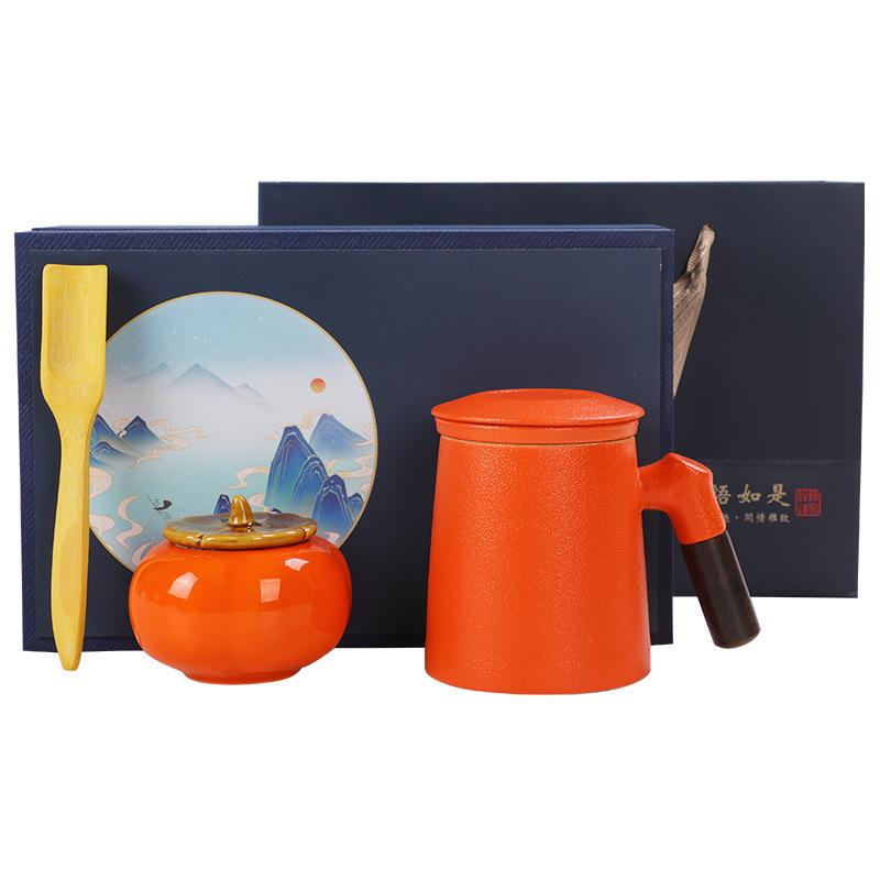 Ceramic Filter, Mug for and Separation, Brewing , Office Water Cup with Tea Canister, Company Open