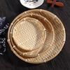 3Pcs/Set Bamboo Round Storage Tray Fruit Handwoven Vegetable Container Cake Plate Basket Kitchen