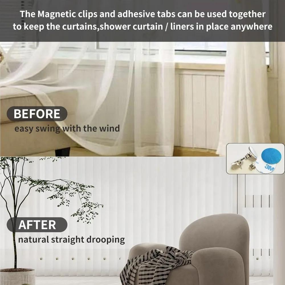 15Pairs Curtain Magnetic Buckle Detachable Curtain Magnet Buckle Suitable for Curtains - Install Wall Monted Magnetic Buckle