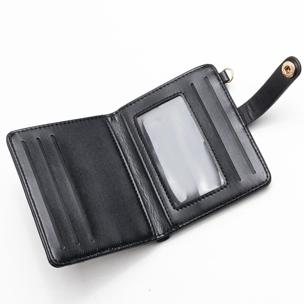 New Arrival Hot Sale Women'S Ultra-Thin Wallet Bifold PU Leather Card Clamp With Key Chain Zipper Document Package