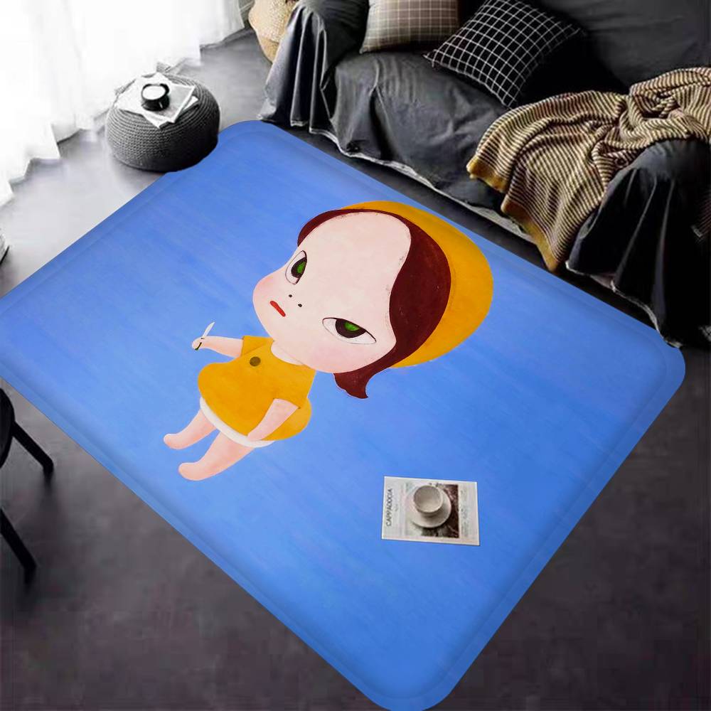 Yoshitomo Nara Dream Doll Anime Floor Mat Retro Multiple Choice Living Room Kitchen Rug Non-Slip Modern Home Decor