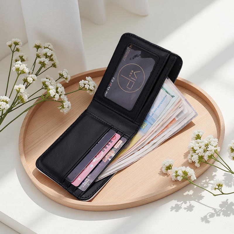Men's Short Bifold Wallet Currency Pattern Design High Quality Multiple Card Slots Money Holder Compact Gift for Men