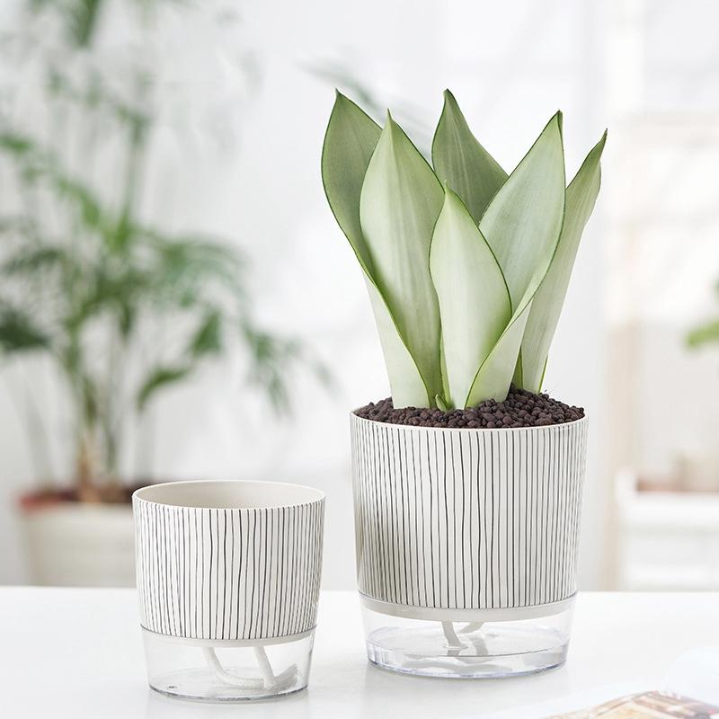 Double Layer Flowerpot Self-Watering Planters Minimalist Hydroponic Flower Pot Succulent Pots Home Decor Gardening Supplies