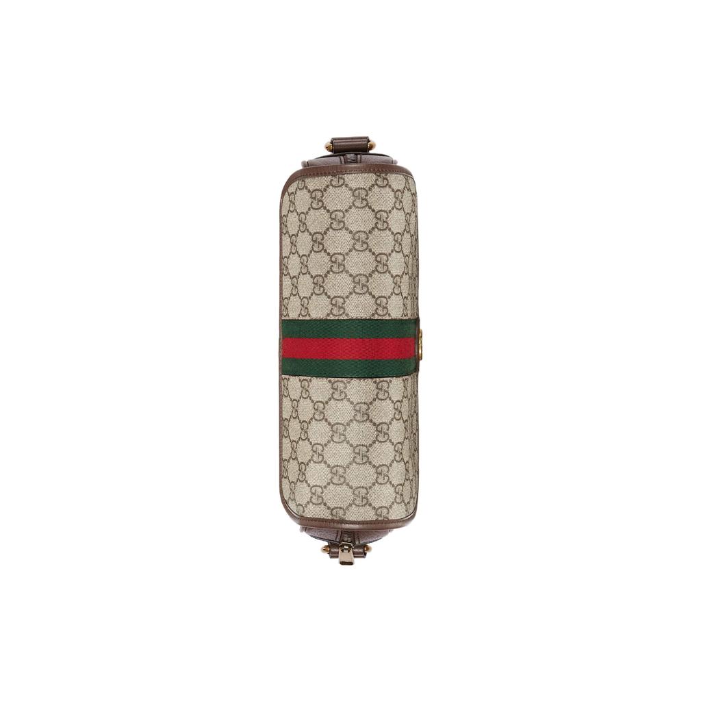 Gucci Ophidia GG Supreme Canvas Web Stripe Flap Crossbody Bag With Gold Double G Logo For Unisex Luxury Daily Use