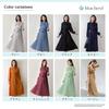 Blue Beryl Long Pleated Chiffon Dress with Long Urban Elegant and [Original Color] Women's Sleeves, Style, Casual, Blue, BB054-BL-M