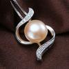 HENGSHENG AAAA Quality Genuine Freshwater Pearl Bread Round 925 Silver Zircon Pendant Necklace Trendy Wedding Jewelry For Bridal