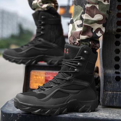 Men's Wear-resistant Non-slip Tactical Military Boots - High-top Outdoor Desert Mountaineering Shoes, Large Sizes.