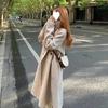 Double-sided Fleece Woolen Coat for Women, Mid-length Thickened, Hepburn Style Woolen Coat for Short People in Autumn and Winter