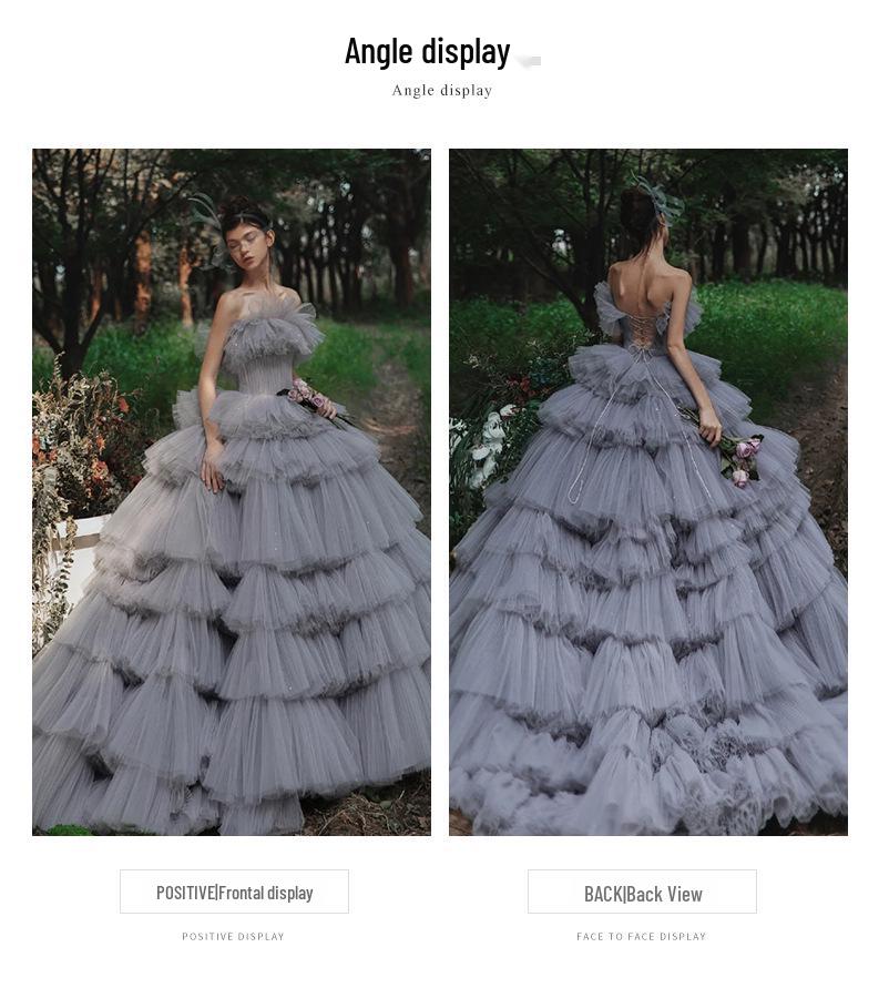 2025 Evening Wedding Dress: Studio Yarn, Outdoor Trailing Cake Skirt, Mori Style Travel Photography Gown