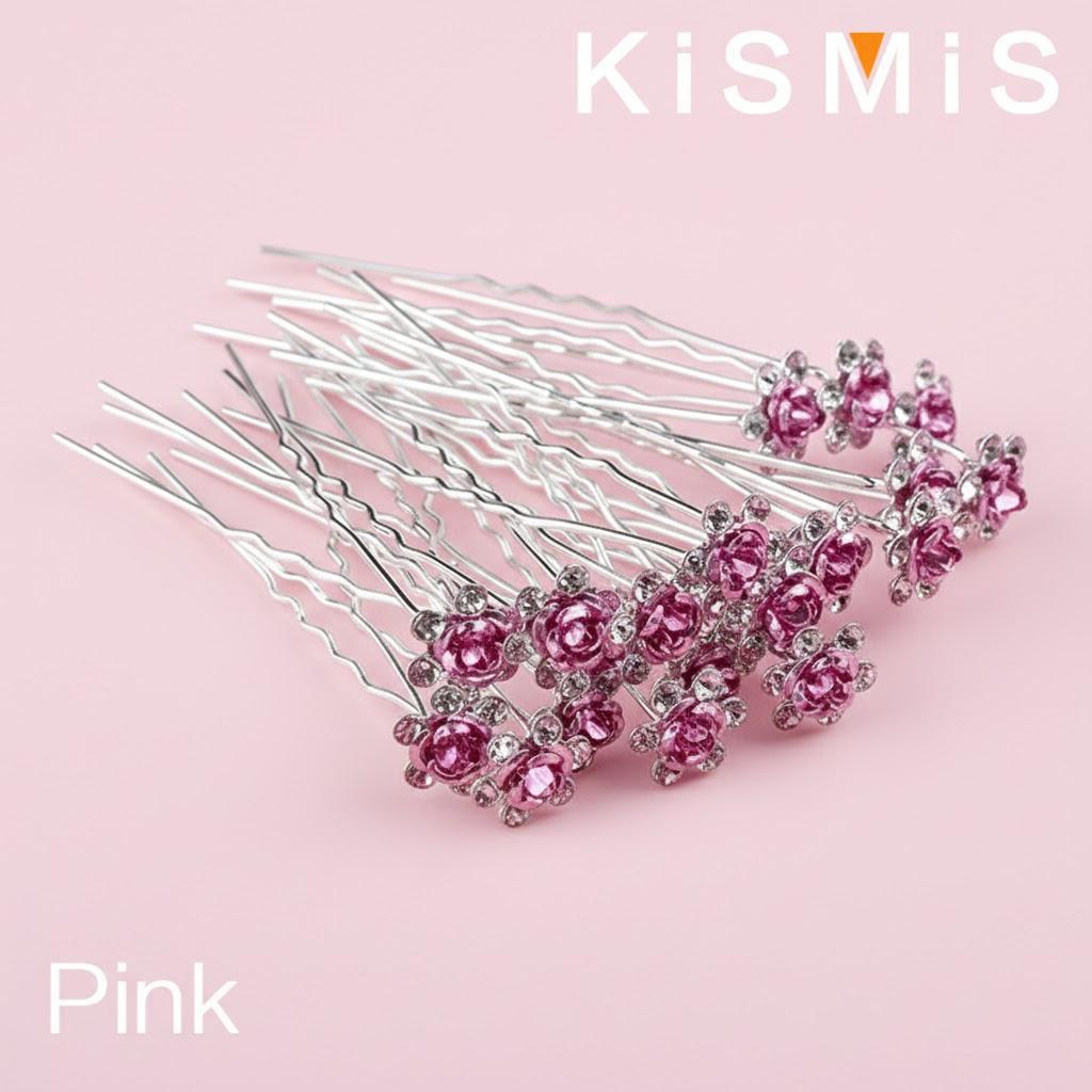 

10Pcs Elegant Women Wedding Hair Clips Crystal Flower Rhinestone Hair Clips Floral Jewelry Hair Accessories for Women Girls