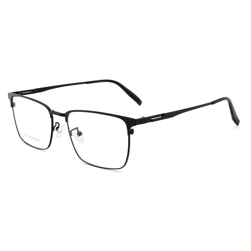 Semi-Rimless Myopia Glasses with Eyebrow-Rim Design and Anti-Blue Light Protection чёрный
