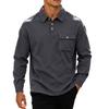 Men's Casual Long Sleeve Pullover with Chest Pocket for Spring Fall Everyday Wear