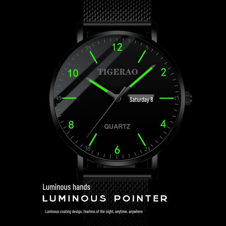 Ultra-thin Men's Trendy Mechanical & Quartz Waterproof Watch for Teenagers and Students