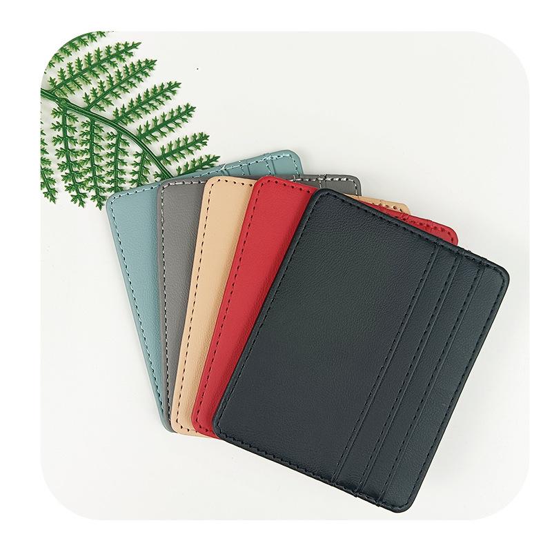 Travel-Ready PU Leather Card Holder Top Open Multi Card Slot Vintage Card Case Slim Wallet for Men and Women 8x10cm