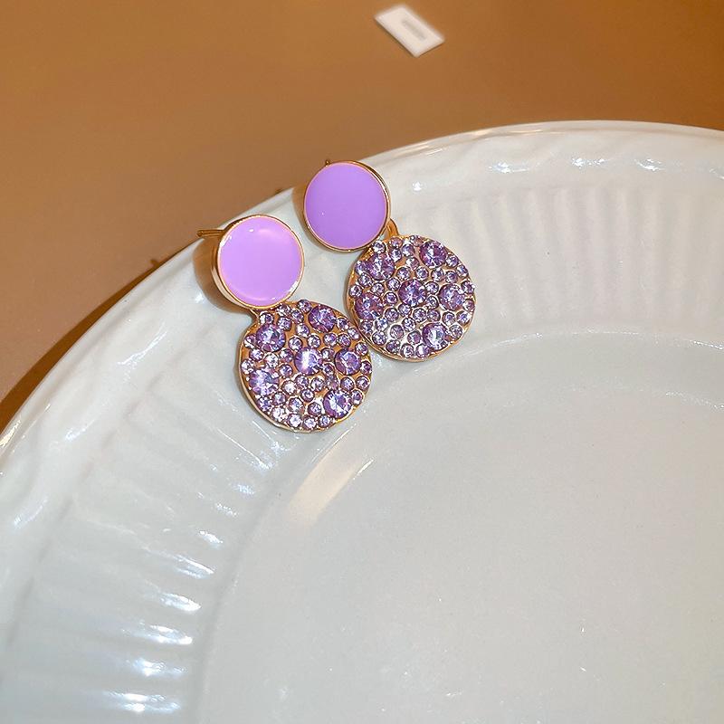 Purple fresh and sweet ball butterfly flower fringed earrings fashionable versatile stud earrings earrings