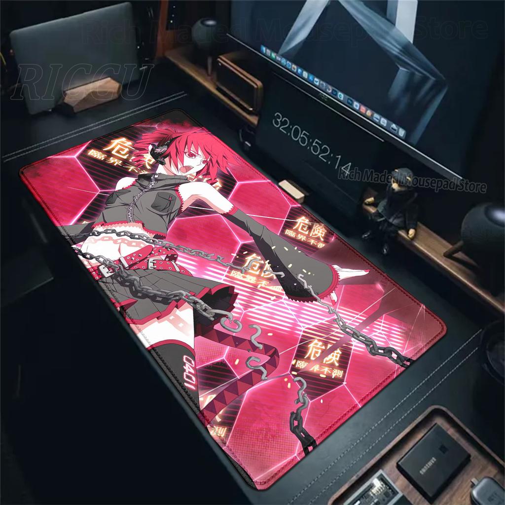 Cute Anime Girl K-Kasane Teto Mousepad Large Gaming Mouse Pad LockEdge Computer Keyboard Desk Mat PC Cabinet Tablepad XXL Mats