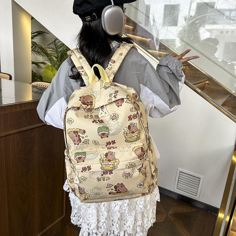 School BagsNew Card Ladies Backpack Cute Cartoon High Value Junior High School Student Large Capacity School Bag Fix Versatile