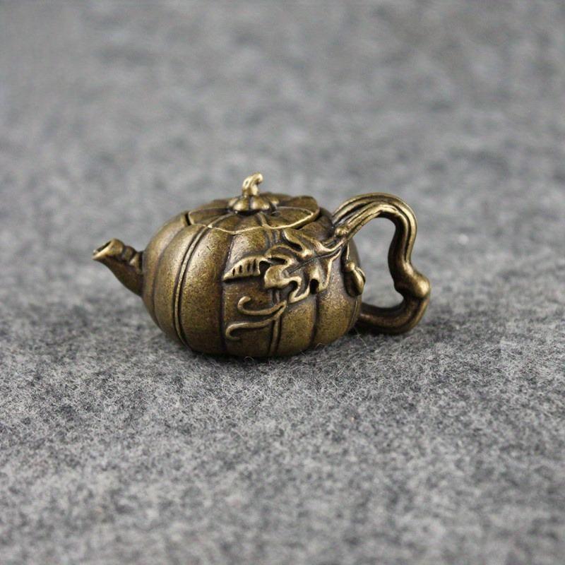 Antique Collection Pure Copper Pumpkin Small Teapot Mini Ornament Home Gift